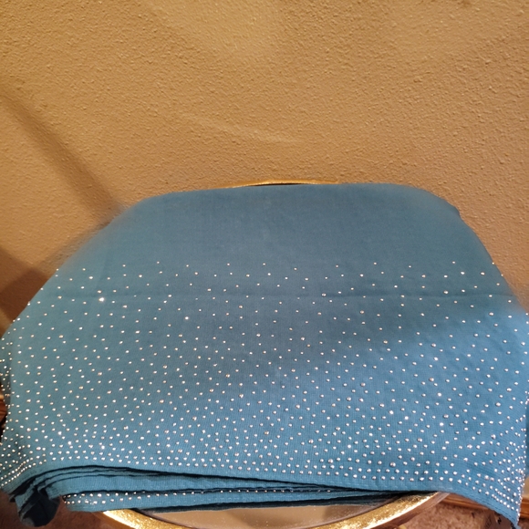 Jessica McClintock Accessories - Jessica McClintock Blue Scarf with White Accents